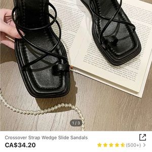 SHEIN Wedge Crossover Strap Size 38 (7 women’s)